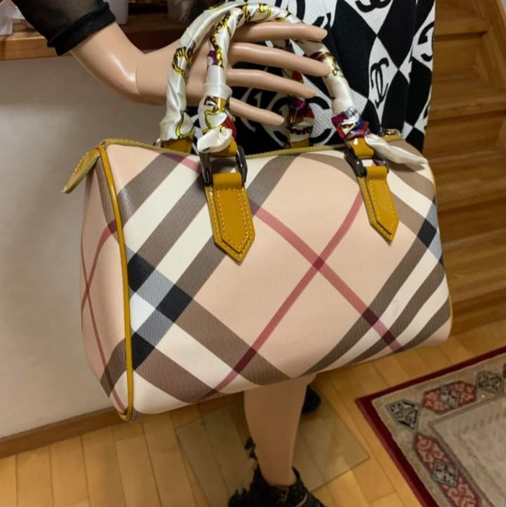 Burberry Mustard Boston Bag